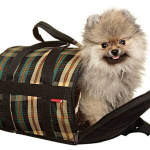 Luxury Striped Canvas Pet Carrier – Lightweight & Durable